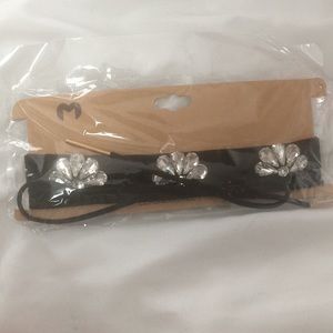 Cute black choker with silver and white